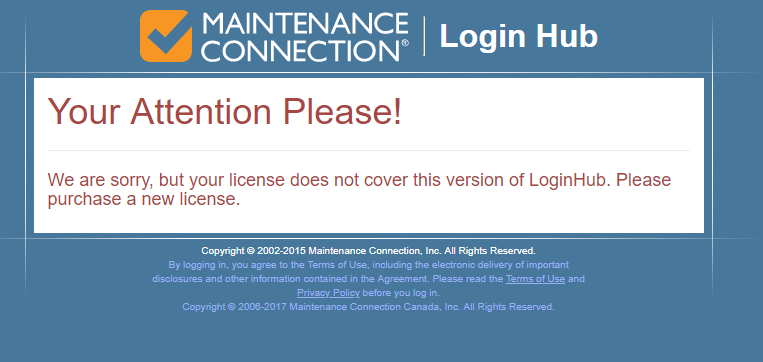 Cancelled SMA Error Screen